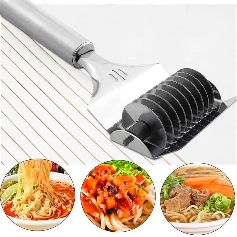 Stainless Steel Noodle Lattice Roller Dough Cutter Pasta Spaghetti Maker