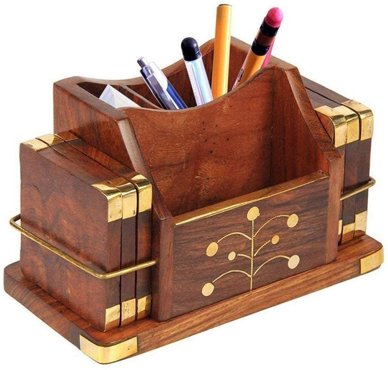Pen Stand Card Holder Desk Organizer Home Office Accessories Table Decor